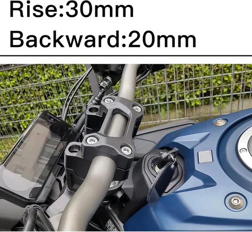 Vista 4 de Elevador de manillar de motocicleta compatible con Triumph Trident 660 (negro)