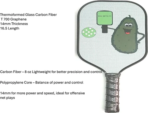 Vista 3 de MIXIN ITUP Juego de 2 paletas de pickleball de fibra de carbono T700