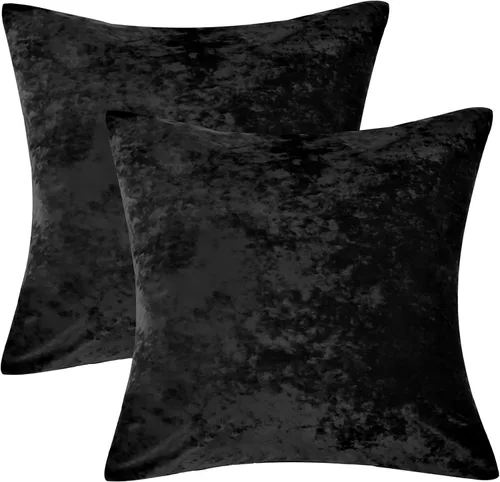 Vista 7 de PHF Fundas de almohada de terciopelo real, 24 x 24 pulgadas, sin rellenos, paquete de 2 fundas de cojín de color degradado, ultra suaves
