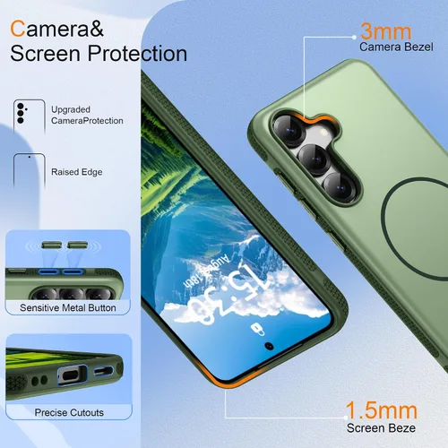 Vista 170 de Jshru Funda para Samsung Galaxy S26 Plus/Galaxy S25 Plus: para Galaxy S24 Plus [compatible con Magsafe] [2 protectores de pantalla HD] cubierta