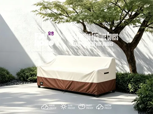 Vista 7 de Funda para Sofá de Exterior de 3 Plazas, 76Wx32Dx31H Pulgadas Fundas para Muebles de Patio, Fundas de Servicio Pesado para Muebles de Exterior
