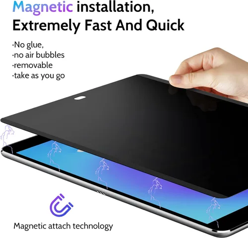 Vista 3 de Peslv Protector de pantalla magnético de privacidad para iPad de 9ª, 8ª, 7ª generación de 10.2 pulgadas, iPad Air 3ª y iPad Pro de 10.5 pulgadas
