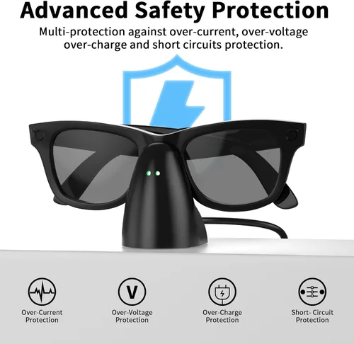 Vista 4 de Soporte de carga compatible con gafas inteligentes RayBan Meta, base de carga portátil para Wayfarer, Headliner y Skyler Gen 1 con cable USB-C de 59