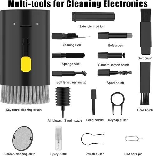 Vista 7 de VICHYIE Kit de limpieza multifuncional 20 en 1 para dispositivos electrónicos, cepillo de limpieza de teclado, kit de limpieza de auriculares