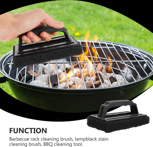 Vista 5 de Luxshiny 3 piezas de cepillo de parrilla raspador de plancha resistente estropajo almohadilla de limpieza de plancha para parrillas de gas de carbón