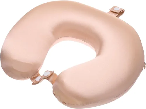 Vista 11 de PATIKIL Almohada de viaje de seda para avión, funda de seda real de 22 Momme, almohada de viaje para el cuello, almohada para dormir, almohada