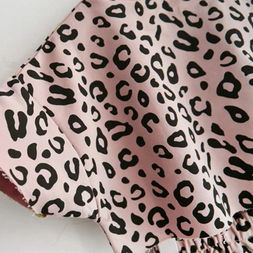 Vista 5 de Conjunto de ropa de verano con estampado de leopardo y camiseta y pantalones cortos, 2 piezas