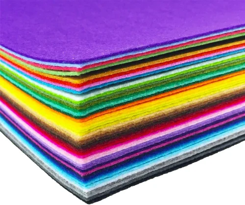 Vista 9 de flic-flac 44 hojas de tela de fieltro de colores surtidos de 6 x 6 pulgadas (5.9 x 5.9 in), diseño de retazos, costura de bricolaje, manualidades