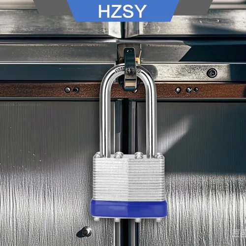 Vista 7 de Candados con llave similar, paquete de 6, cerradura con llave de acero laminado (1-9/16 pulgadas, 1.575 in), candados con la misma llave, grillete
