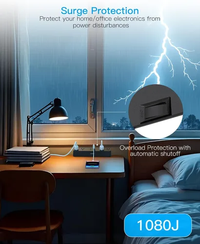 Vista 5 de Regleta de alimentación con abrazadera de escritorio con PD30W USB-C, cable de extensión HANYCONY de 5 pies, estación de carga de montaje