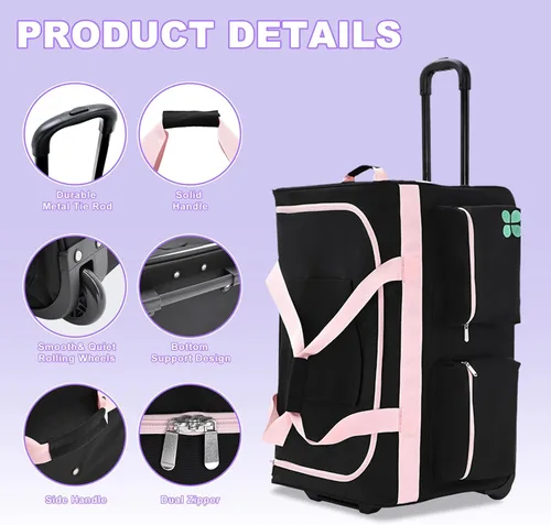 Vista 3 de Oeaear Bolsa de baile con perchero, bolsa de competición de baile con estante, bolsa de lona imprescindible para competencia de baile, bolsas