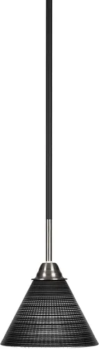 Vista 32 de Toltec Lighting Paramount - Mini colgante de 1 luz en acabado negro mate con cristal de arte perla de 7 pulgadas y estilo negro