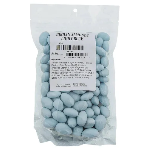 Vista 2 de Almendras Jordan (bolsa a granel de 1 libra) Deliciosas nueces de caramelo para fiestas, bodas y más (azul claro)