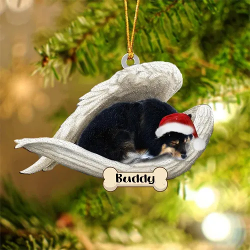 Vista 70 de Afghan Hounds - Adorno de Navidad con alas de ángel durmiente, recuerdo personalizado para perros 2024, adorno de forma acrílica, regalos