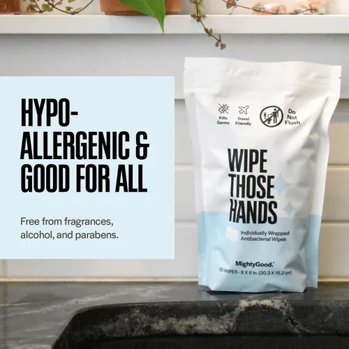 Vista 7 de Kit Wipe Those Hands Refresh Anywhere - Toallitas desinfectantes de manos de 168 unidades para el hogar y 30 unidades de tamaño de viaje envueltas