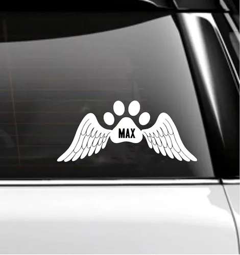Vista 3 de Pet in Memory of Car Decal Memorial- Angel Wings