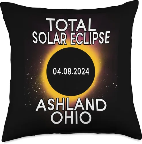 Vista 4 de Ashland Ohio Solar Eclipse 2024 Total Solar Eclipse 2024 Ashland Ohio - Almohada de 16 x 16 pulgadas, multicolor