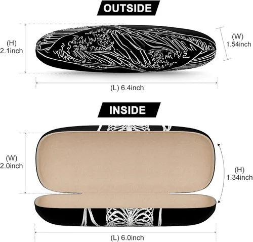 Vista 2 de Estuche para lentes, funda protectora rígida para gafas, unisex, para mujeres y hombres