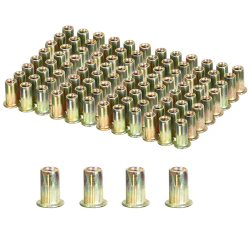 Vista 11 de DICASAL - Juego de tuercas de remache, 200 piezas M3 métricas de cabeza plana roscada, kit de tuercas remachables de acero al carbono chapado