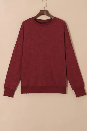 Vista 139 de SHEWIN Sudadera casual de manga larga con cuello redondo para mujer, ligera, holgada