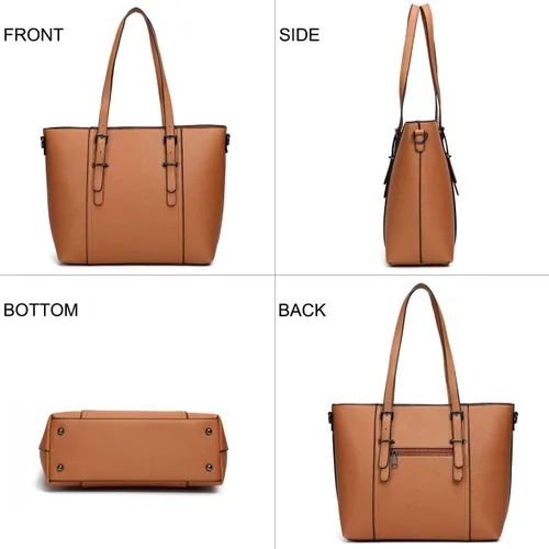 Vista 3 de Bolsas estilo cartera y bolsos estilo tote y de hombro para mujer con asa superior.