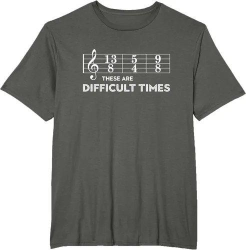Vista 5 de Musician - Camiseta con texto en inglés "These are Difficult Times", talla S