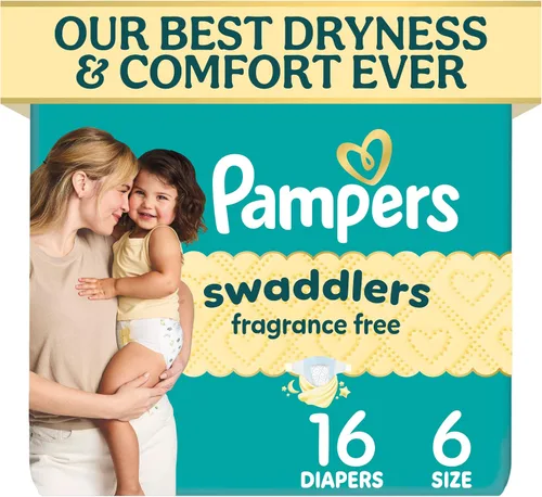 Vista 41 de Pampers Pañales Swaddlers, talla 4 (15-34 libras), 150 unidades, sin fragancia, hipoalergénicos, absorbentes, recomendados por pediatras, seguros