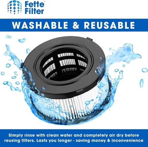 Vista 4 de Fette Filter - Filtro HEPA DC5151H compatible con los modelos de vacío en seco y húmedo DEWALT DC515 DCV517 DCV517B Parte # DC5151H incluye 2