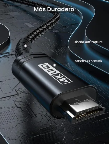 Vista 6 de JSAUX Cable USB C a HDMI de 3.3 pies Cable USB 3.1 tipo C a HDMI 2.0 de 4K a 60Hz, compatible con Thunderbolt 3/4, iPhone 16/16 Plus/16 Pro/16 Pro