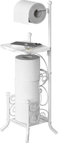 Vista 8 de Portarrollos de papel higiénico para baño de Simple Houseware con estante para teléfono celular, bronce