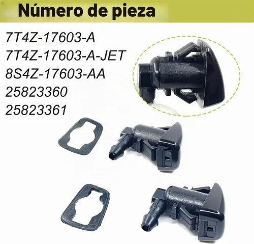 Vista 4 de Boquilla de lavado de parabrisas delantero de repuesto para Ford Focus 2007-2011 Ford Edge 2007-2010 Lincoln MKX 2007-2010 Kit de chorro