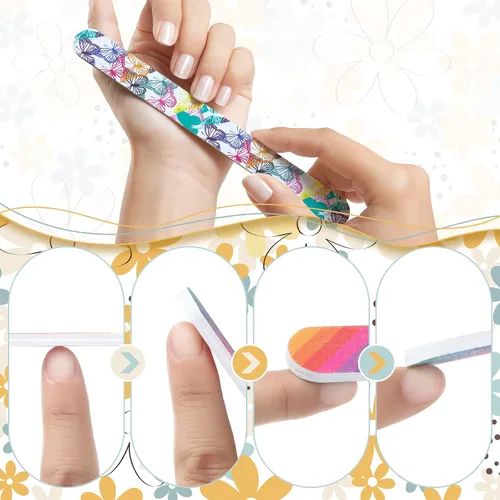 Vista 3 de 60 limas de uñas de verano, tablero de esmeril colorido, grano 150/150, mini limas de uñas a granel de doble cara, herramientas profesionales