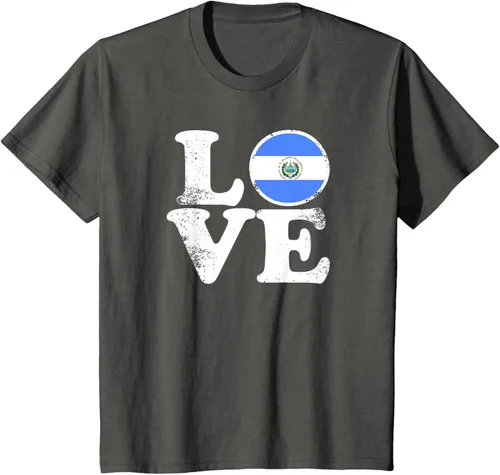 Vista 47 de Love El Salvador Flag tShirt Home Pride Distressed Tee T-Shirt