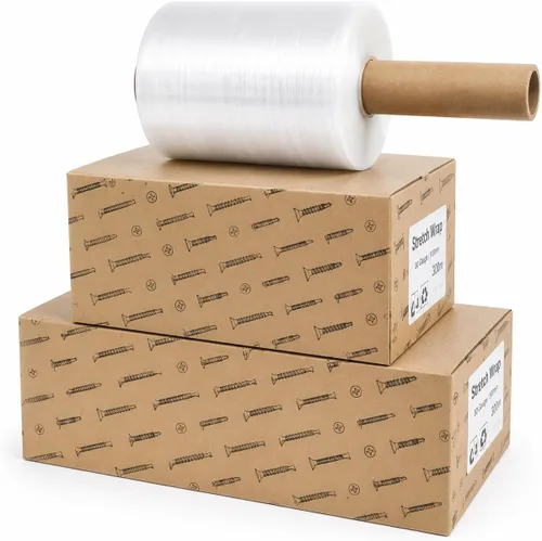 Vista 3 de Berta Paquete de 1 rollo elástico de 5 pulgadas – 1000 pies, calibre 80, envoltura de plástico transparente, mango de núcleo extendido, resistencia