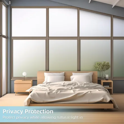 Vista 3 de DUOFIRE Película de privacidad para ventana, esmerilado natural y blanco mate, película de vidrio estático