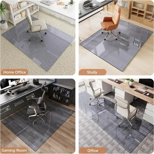 Vista 9 de Alfombrilla de cristal templado gris para silla de 30 x 48