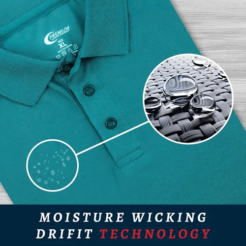 Vista 70 de Premium Wear - Camisetas tipo polo para hombre, con gran absorción de humedad