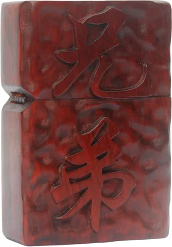 Vista 24 de Carcasa exterior de palisandro Huanghuali natural tallado para módulo Zippo (1000 brazos Avalokiteshvara de la diosa 3#)