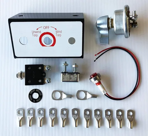 Vista 2 de Kit de interruptor giratorio de motor TARP con disyuntor y luz indicadora 12VDC 50 amperios