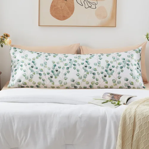 Vista 44 de EXQ Home - Funda de almohada de satén para cuidar el cabello y la piel, tamaño estándar, de seda con estampado negro, juego de 2 fundas con cierre