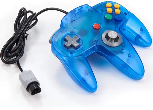 Vista 9 de KIWITATA Classic N64 Controller, Retro N64 Wired Game Pad Joystick Remote Controller for N64 System Video Games Console Clear Blue