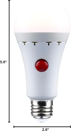Vista 5 de Satco S11469 Bombilla LED A21 de 8 vatios con batería de respaldo, reemplazo de 60 vatios, 5000 K