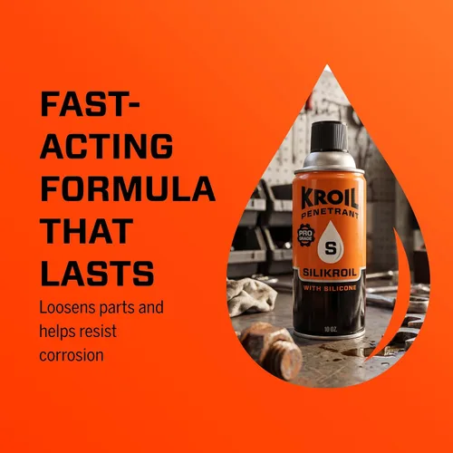 Vista 4 de Kroil Penetrant SiliKROIL con silicona – Lubricante penetrante de óxido – Aceite inhibidor de la corrosión – Desplaza la humedad – Uso doméstico e