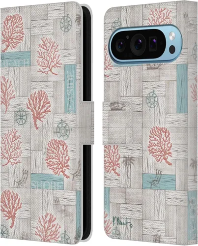Vista 12 de Head Case Designs Officially Licensed Paul Brent Agate Mermaid Coastal Leather Wallet Case Compatible with Google Pixel 9 / Pixel 9 Pro