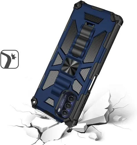 Vista 3 de Funda protectora para Motorola Moto G Stylus 5G 2022 con protector de pantalla de vidrio templado (cobertura completa) resistente a los golpes