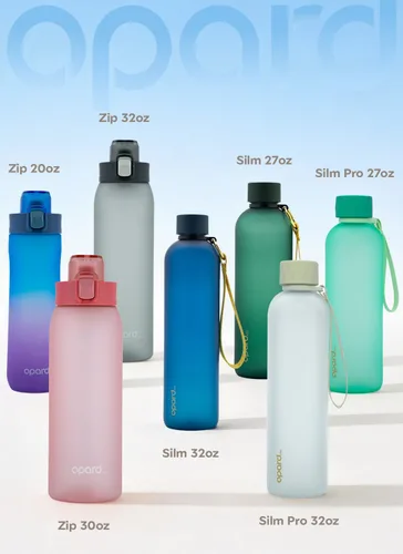 Vista 9 de Opard Botella de agua de plástico de 30 onzas apta para lavavajillas, tapa abatible a prueba de fugas, Tritan sin BPA, botella de agua deportiva