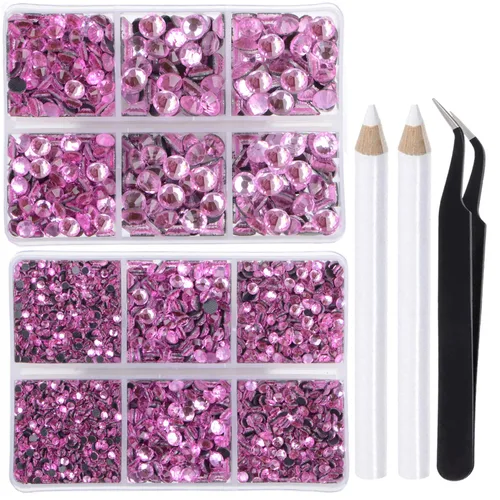 Vista 39 de LPBeads 10000 unidades de diamantes termoadhesivos SS6 amatista con parte trasera plana, gemas de diamantes de imitación de cristal redondas