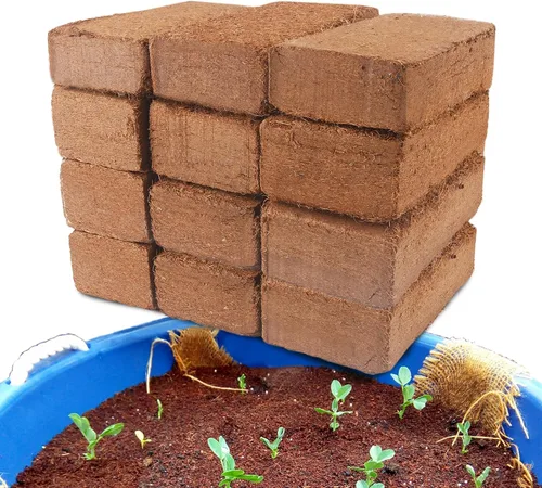 Vista 8 de Ladrillo de coco para suelo de coco orgánico - Paquete de 2 con bajo equilibrio de EC y pH - Fibra de alta expansión para hierbas y flores - Medio