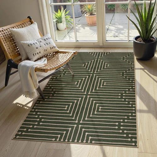 Vista 38 de Lahome Tapetes geométricos para puerta de interior para entrada, alfombra antideslizante lavable de 2 x 3 negro / neutro