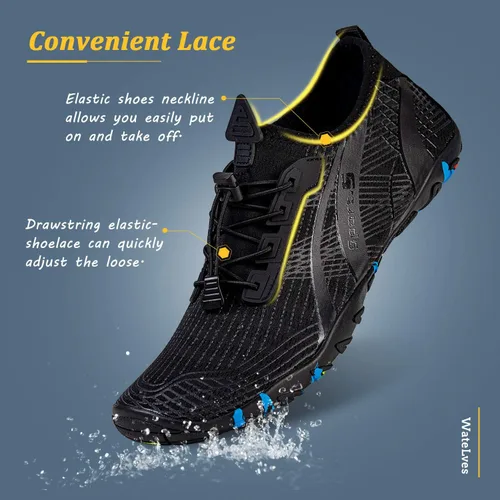 Vista 6 de WateLves - Zapatos de agua para hombres y mujeres, para natación, playa, piscina, surfear, hacer yoga o aeróbico acuático, calcetines para el agua